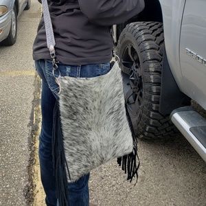 Handmade Cowhide fringe crossbody